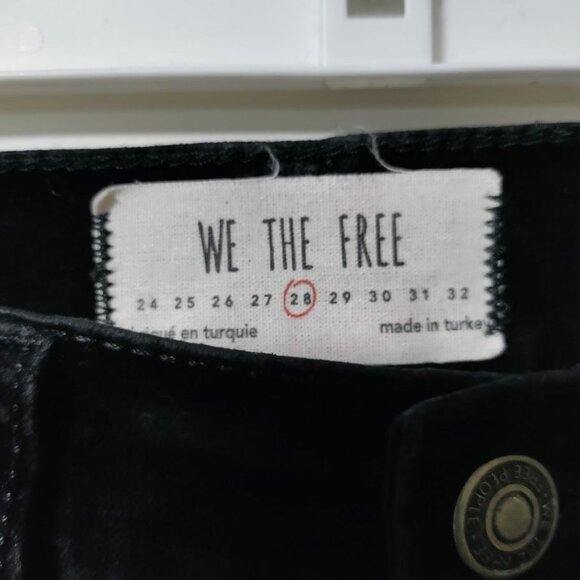 We The Free Stella Velvet High Waisted Denim Skinny Jeans Black Women's Size 28 - Picture 6 of 16